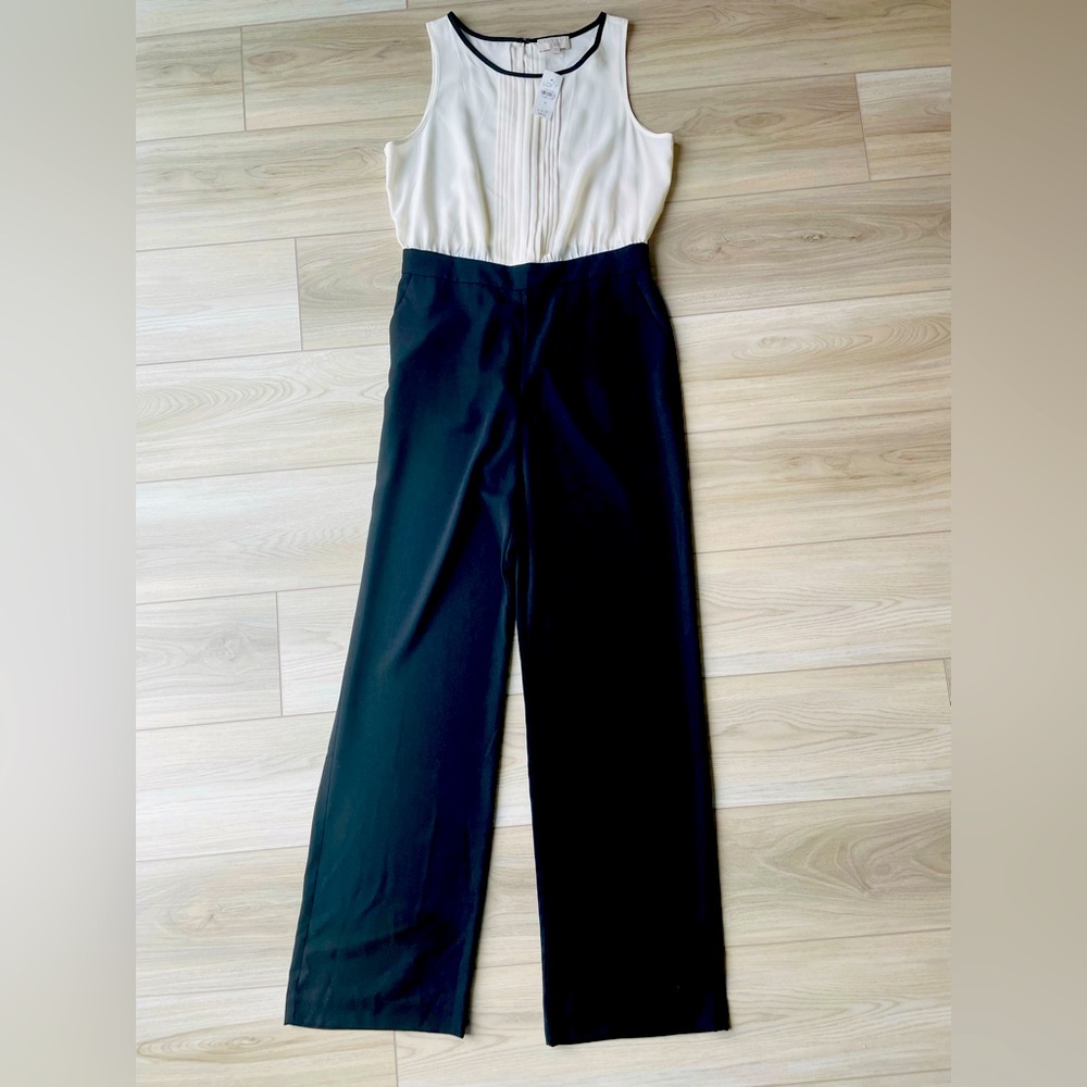 LOFT Elegant Black and White Jumpsuit